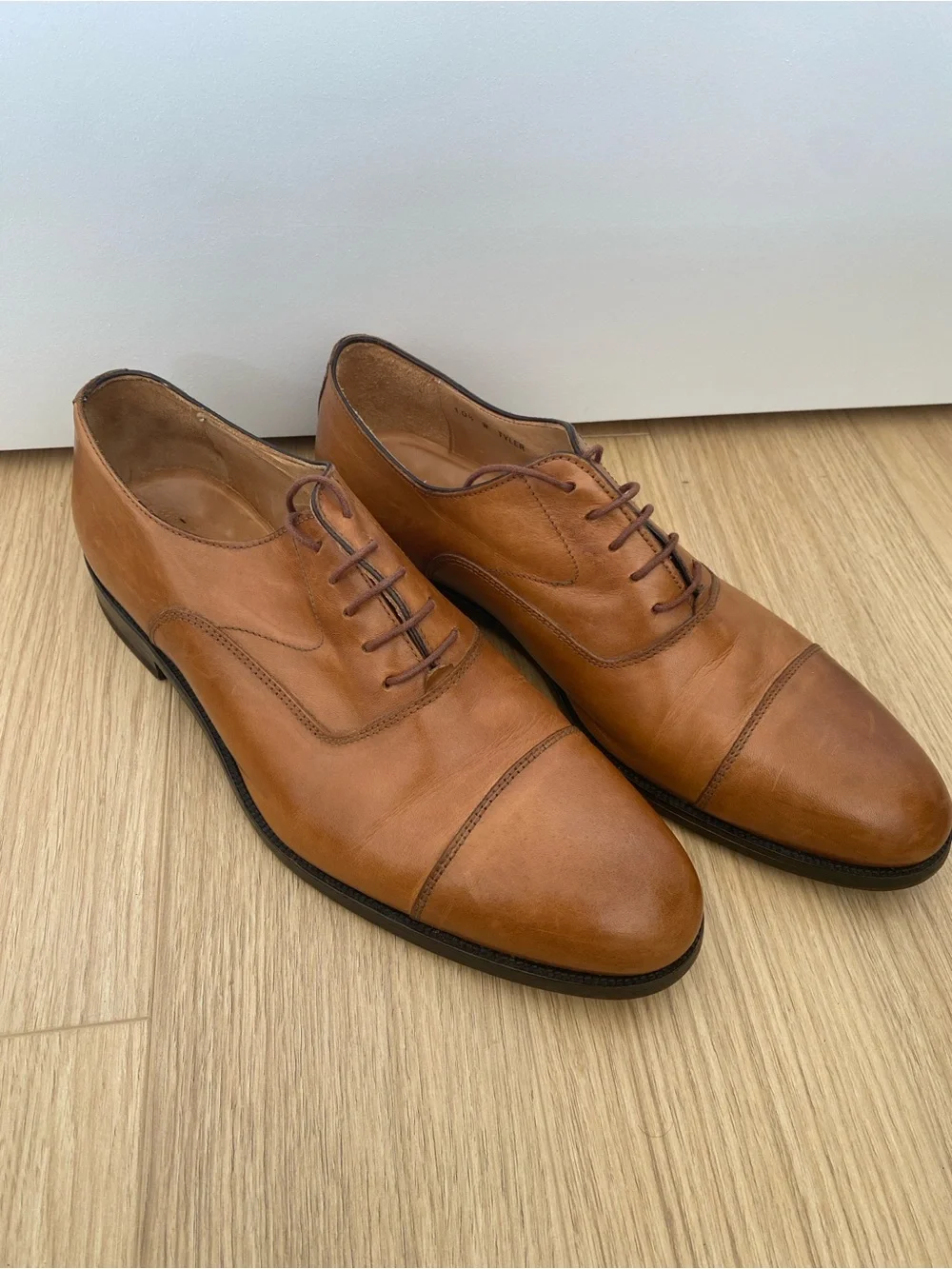 Saks Fifth Avenue Tyler cognac leather dress shoes